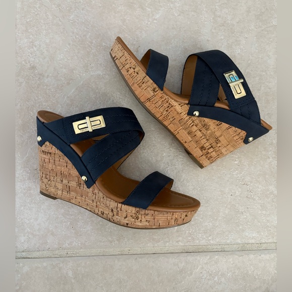 Tommy Hilfiger Mili 2 Cork Wedge Sandals - Size 10 - Picture 4 of 17